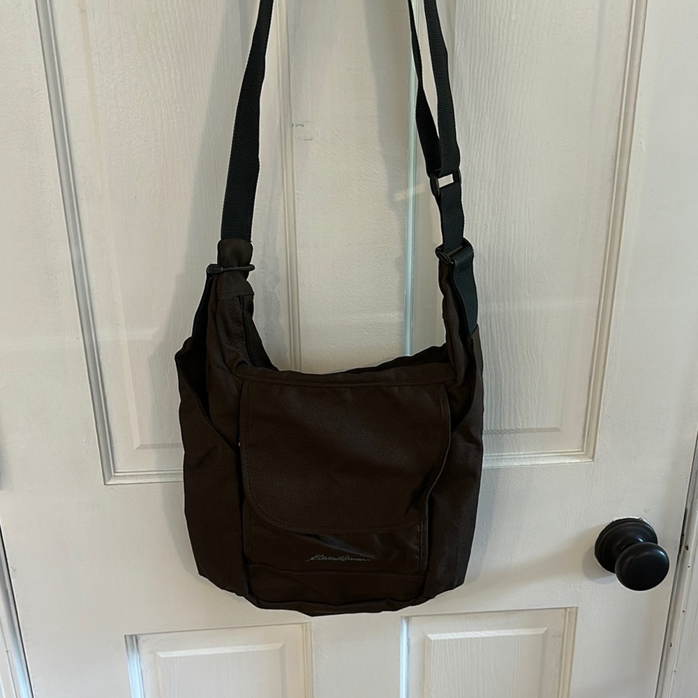 Eddie Bauer Brown Messenger Bag with Adjustable Straps
